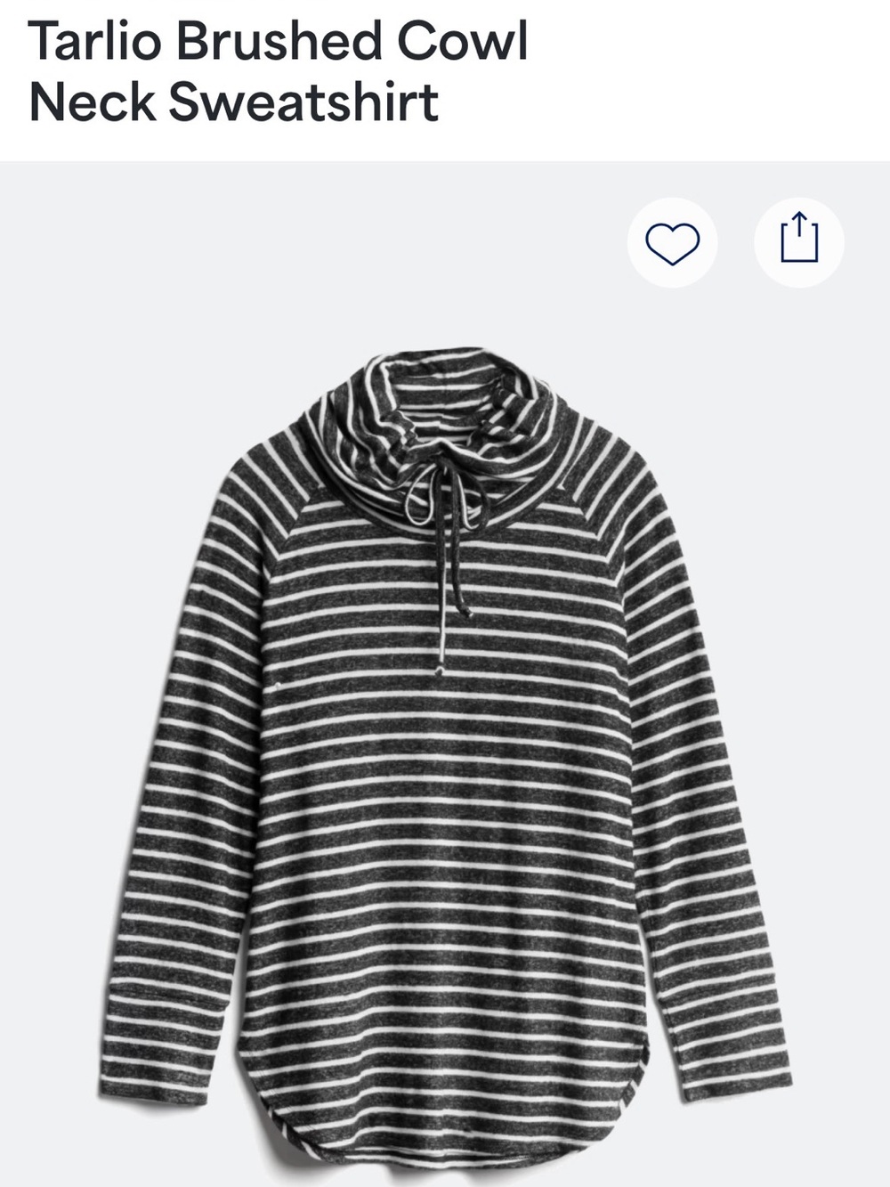 41 Hawthorn Striped Cowl Neck Drawstring Jersey Top in Black and White